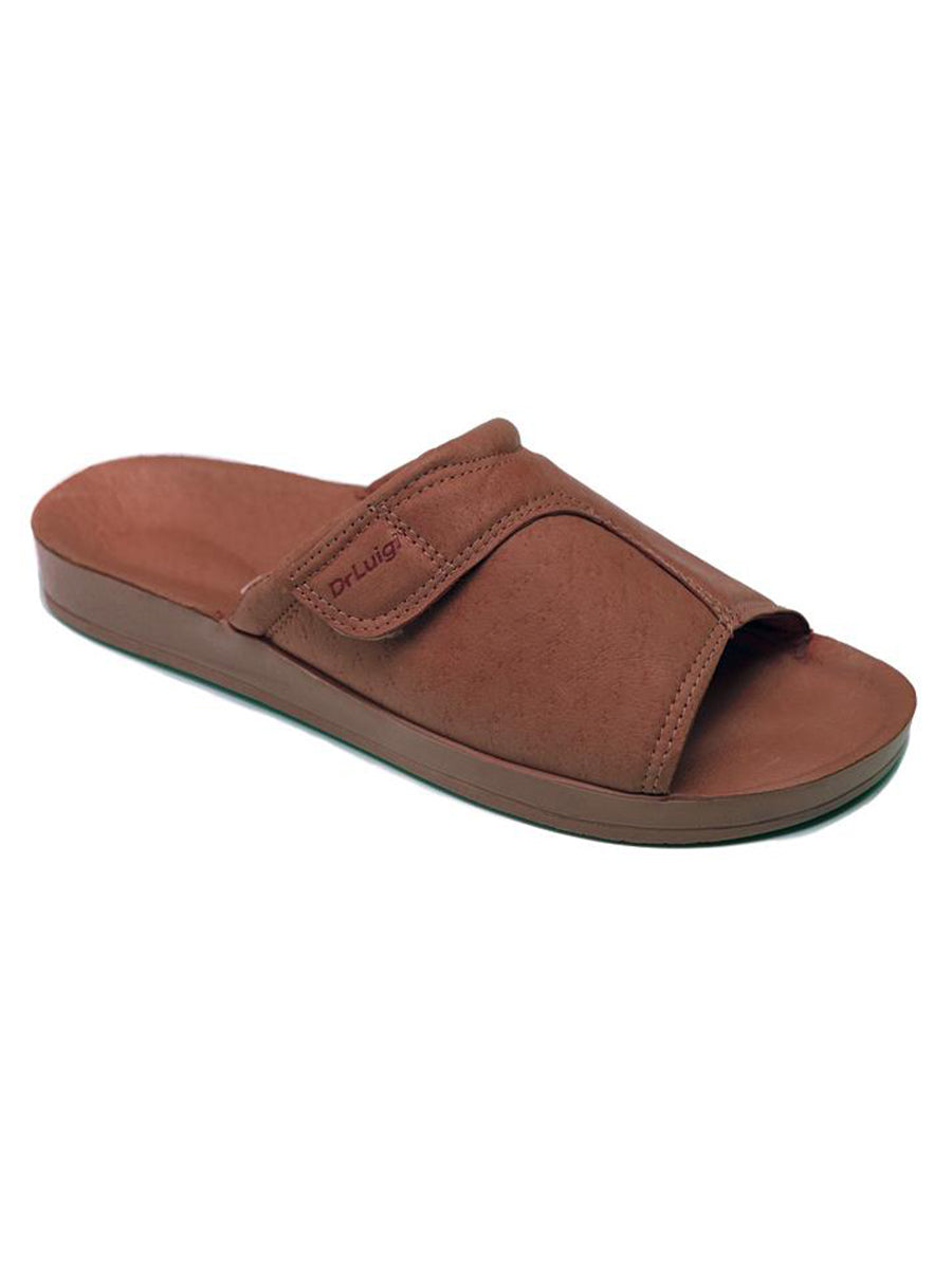 DRLUIGI MEDICAL LEATHER SLIDES SANDALS FOR MEN PU-02-21-KS