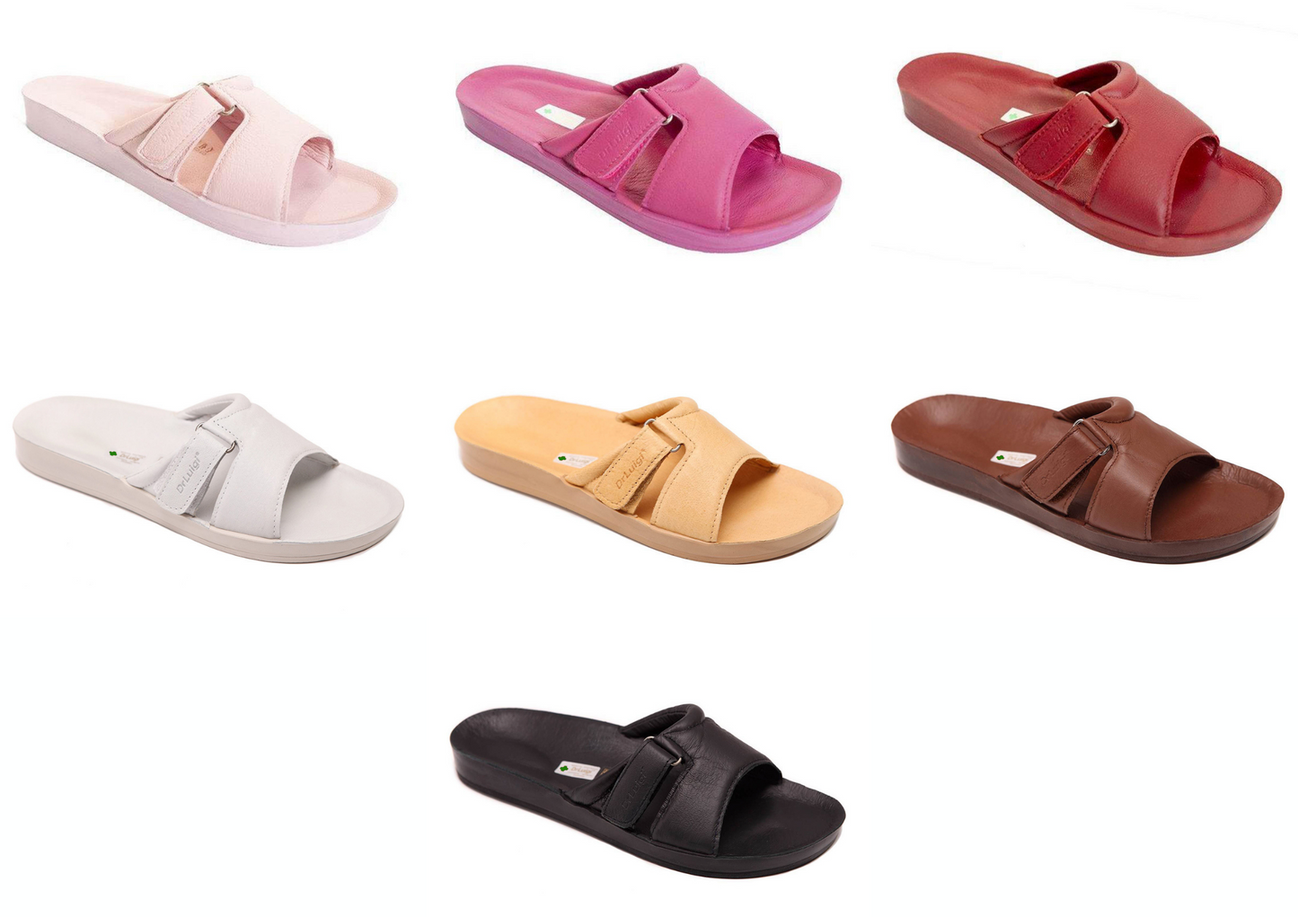 DRLUIGI MEDICAL LEATHER SLIDES SANDALS FOR WOMEN PU-02-20-KS